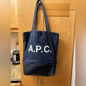 A.P.C. Men's Blue and Black Tote Bag